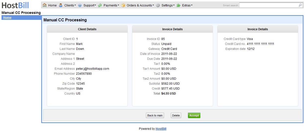 Pending request in Manual Credit Card Processing Plugin